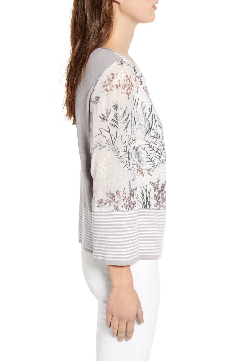 Floral Embroidery Knit Top, Alternate, color, WT/ STRELG/ SUGAR
