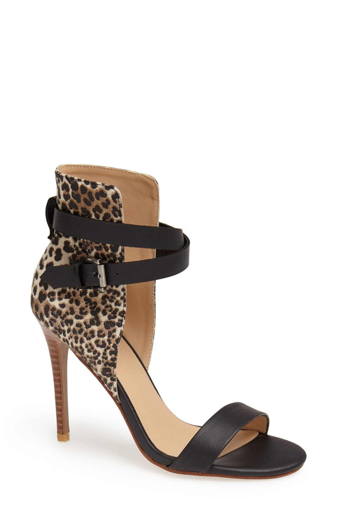 'Macee' Sandal, Main, color, LEOPARD/ BLACK