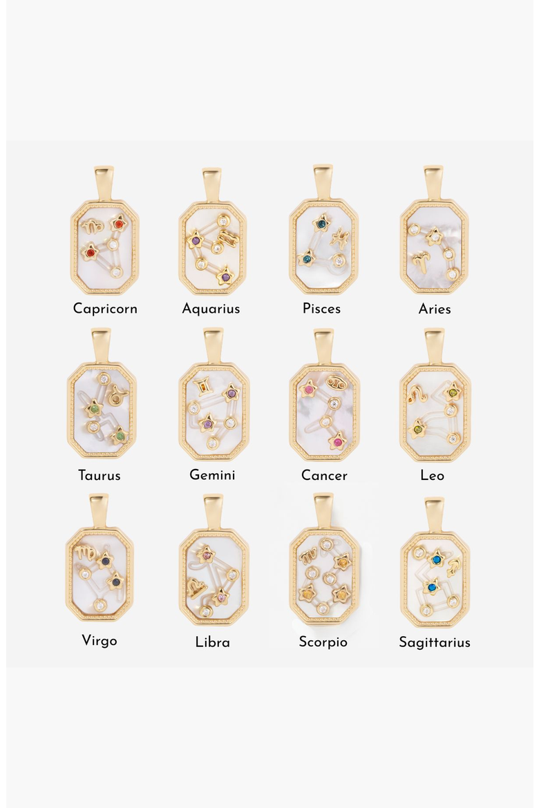 Birthstone Zodiac Charm Necklace, Alternate, color, Aries/April