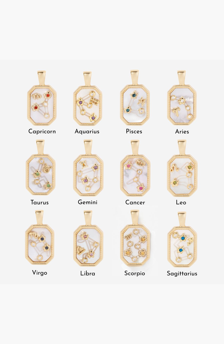 Little Sky Stone Birthstone Zodiac Charm Necklace, Alternate, color, Aries/April