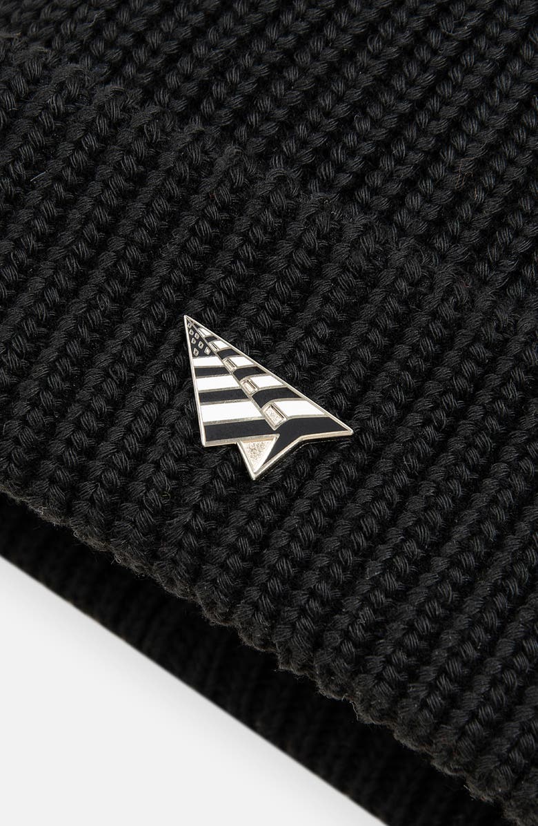 PAPER PLANES Wharfman Rib Beanie, Alternate, color, Black