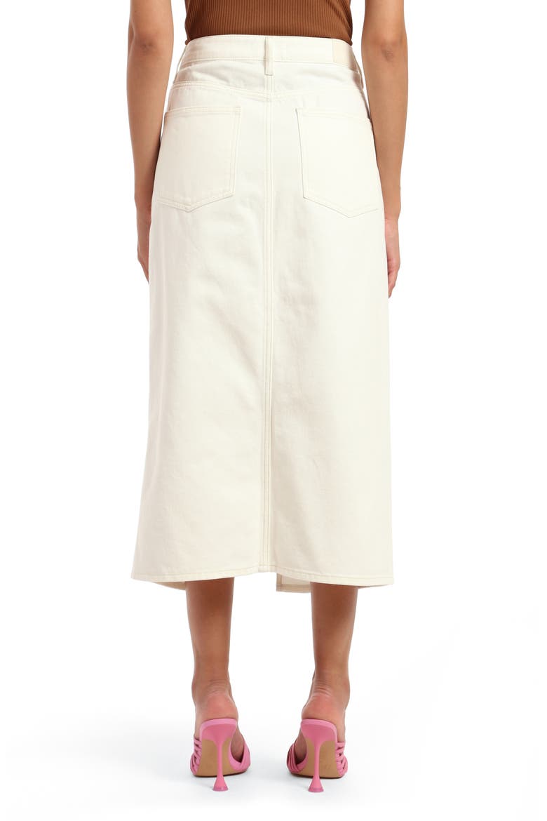 Marin Front Slit Denim Midi Skirt, Alternate, color, OFF WHITE DENIM