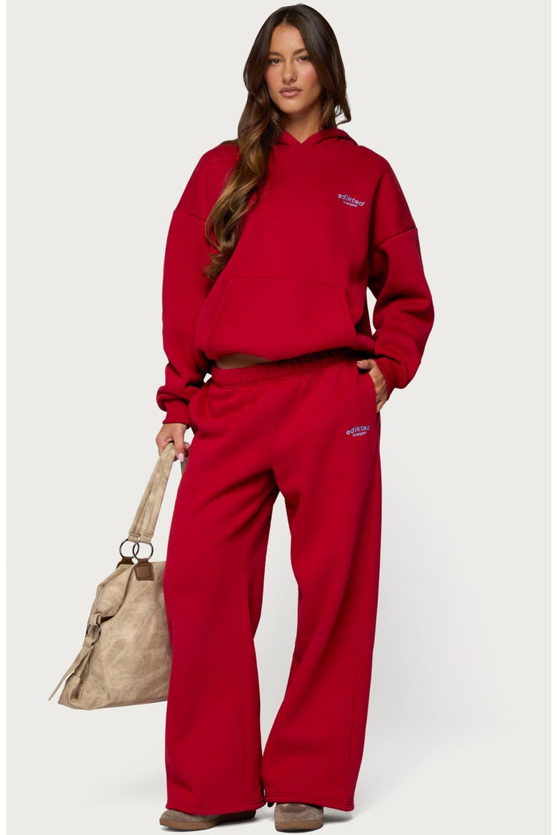 Los Angeles Wide Leg Sweatpants, Alternate, color, RED