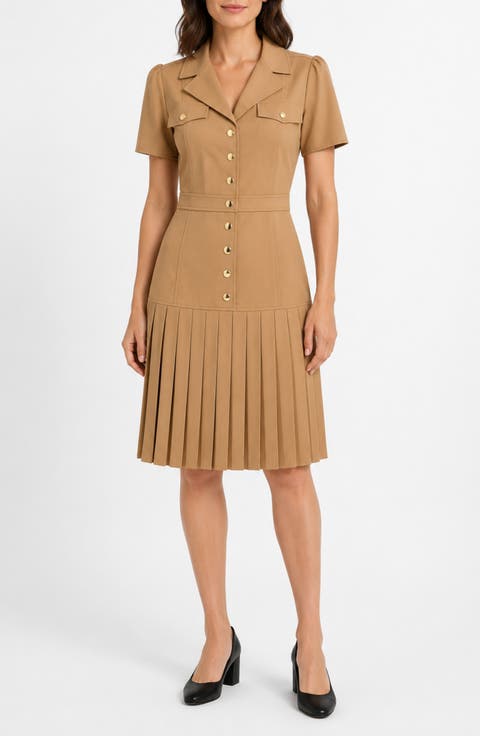 Remy Stretch Pleat Shirtdress