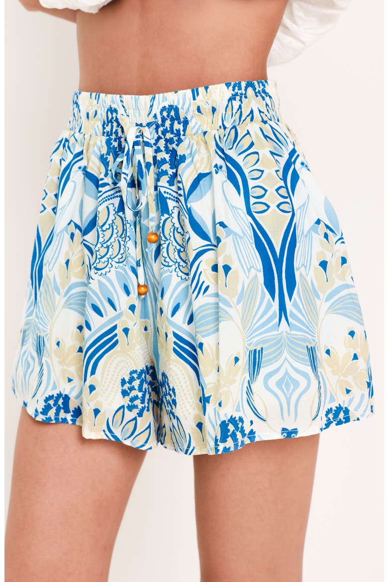 Print 2-Piece Camisole & Shorts Set, Alternate, color, WHITE BLUE