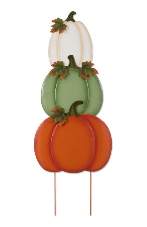 Set of 3 Fall Stacked Pumpkin Yard Stakes