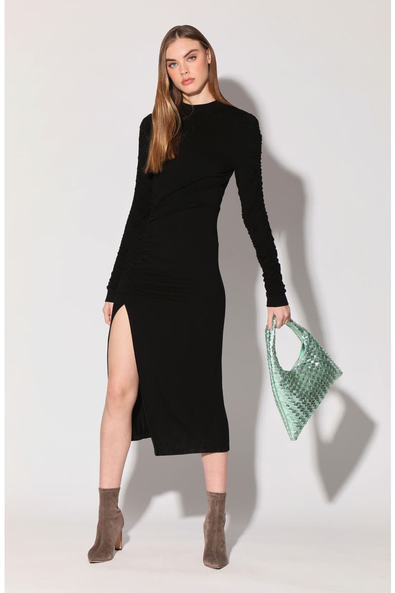 Connie Long Sleeve Dress, Alternate, color, BLACK