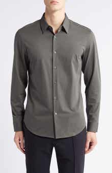 Theory Sylvain ND Structure Knit Button-Up Shirt