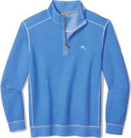 Tommy Bahama Montego Bay Textured Cotton & Lyocell Half Zip Pullover