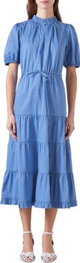 LK Bennett Hedy Tiered Cotton Midi Dress