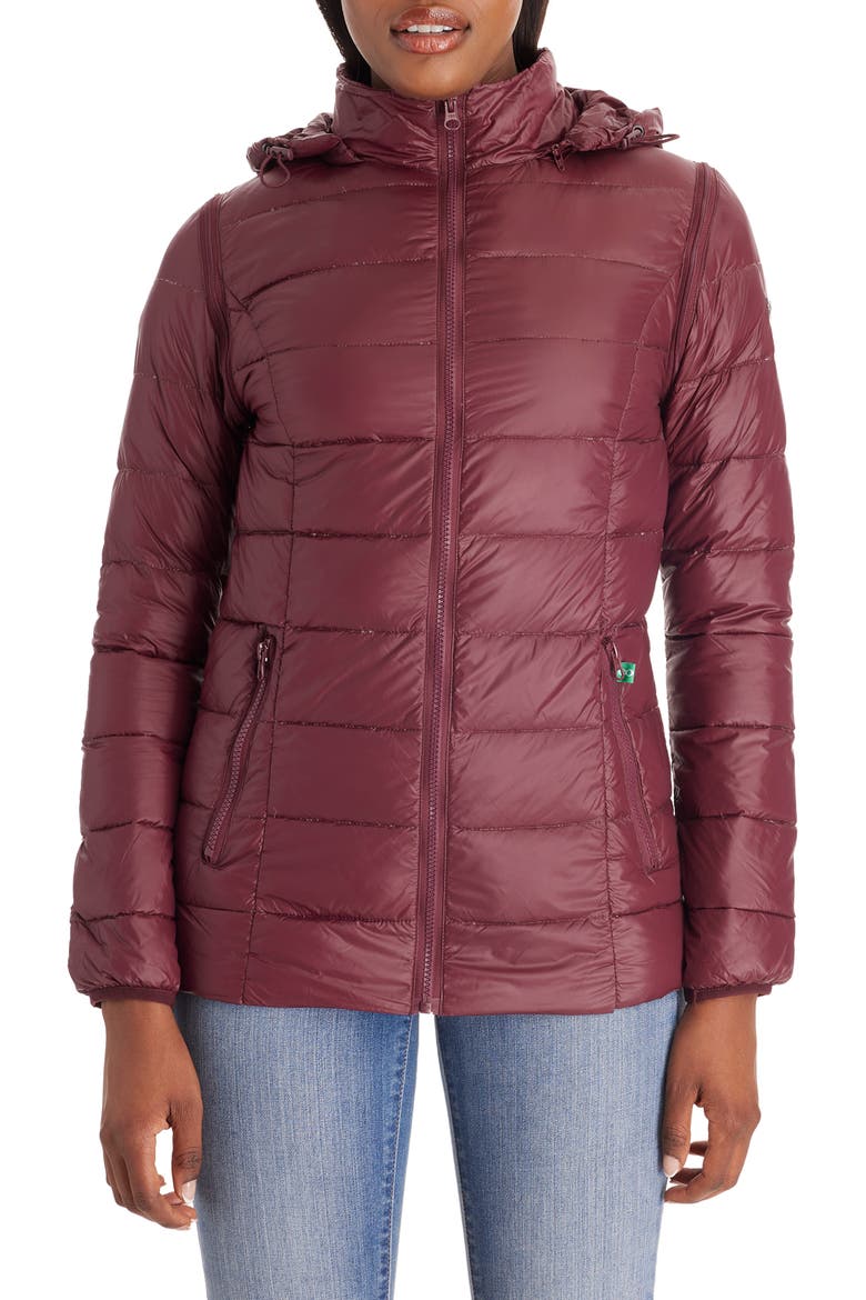 Lola 5-in-1 Down Maternity Jacket, Main, color, BURGUNDY