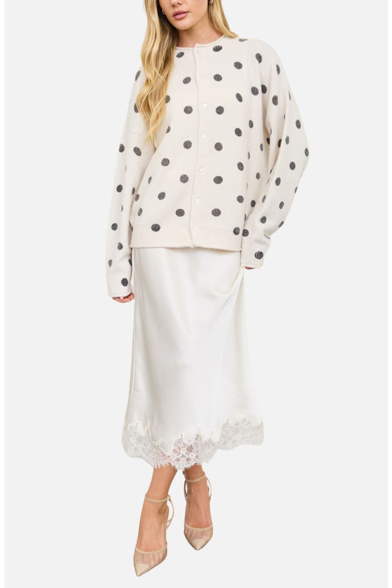 Polka Dot Cardigan, Alternate, color, CREAM