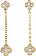 EFFY Diamond Clover Linear Drop Earrings