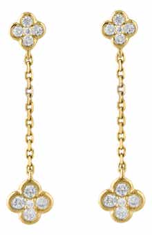 EFFY Diamond Clover Linear Drop Earrings