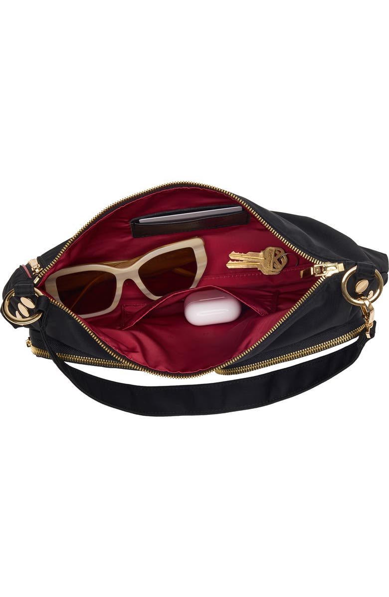 HAMMITT Kyle Medium Shoulder Bag, Alternate, color, Black Nylon Cargo/ Gold
