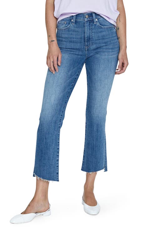 Lennon High Waist Chew Hem Crop Bootcut Jeans