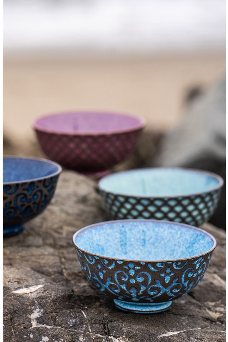 Set of 4 Assorted Ceramic Bowls, Alternate, color, MULTI