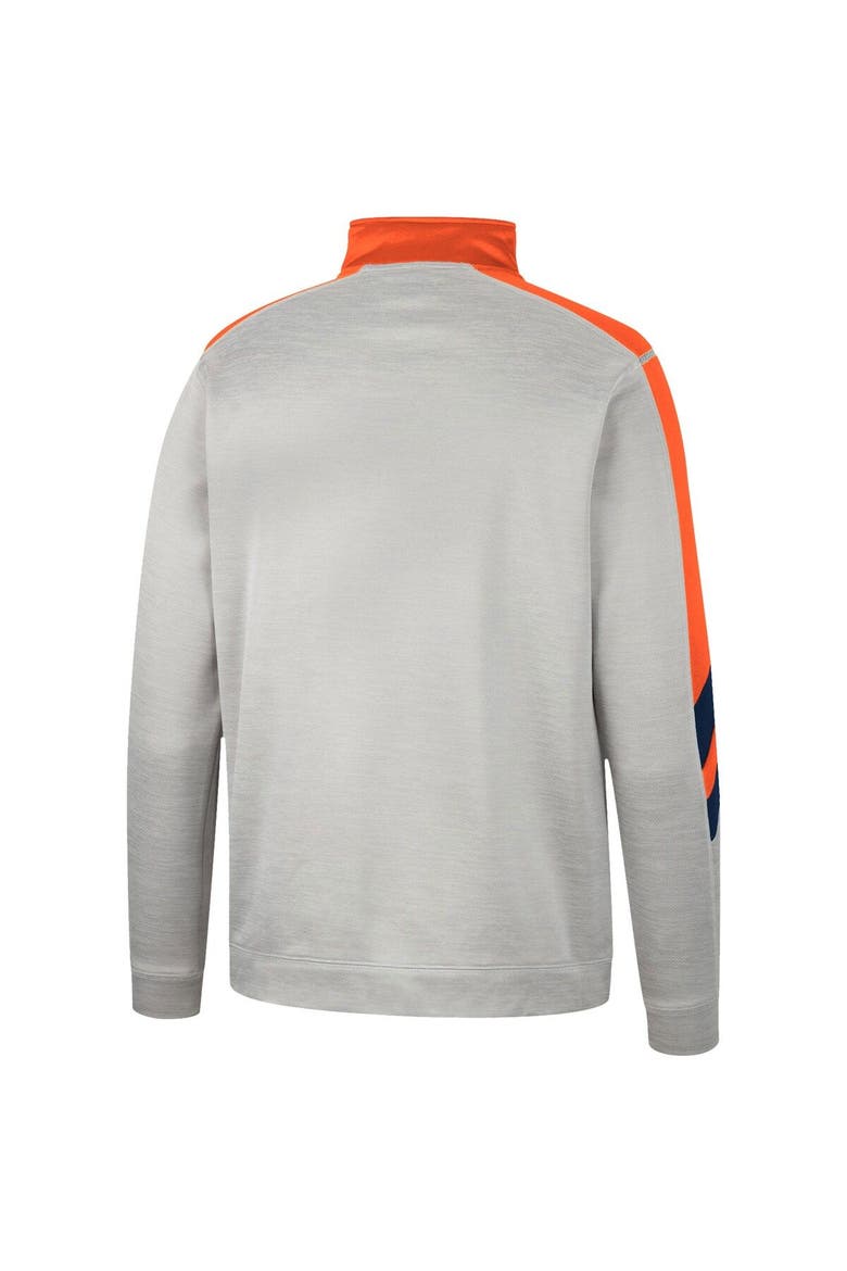 Men's Colosseum Gray/Orange Syracuse Orange Bushwood Fleece Quarter-Zip Jacket, Alternate, color, Gray