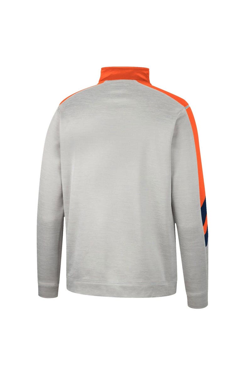 COLOSSEUM Men's Colosseum Gray/Orange Syracuse Orange Bushwood Fleece Quarter-Zip Jacket, Alternate, color,