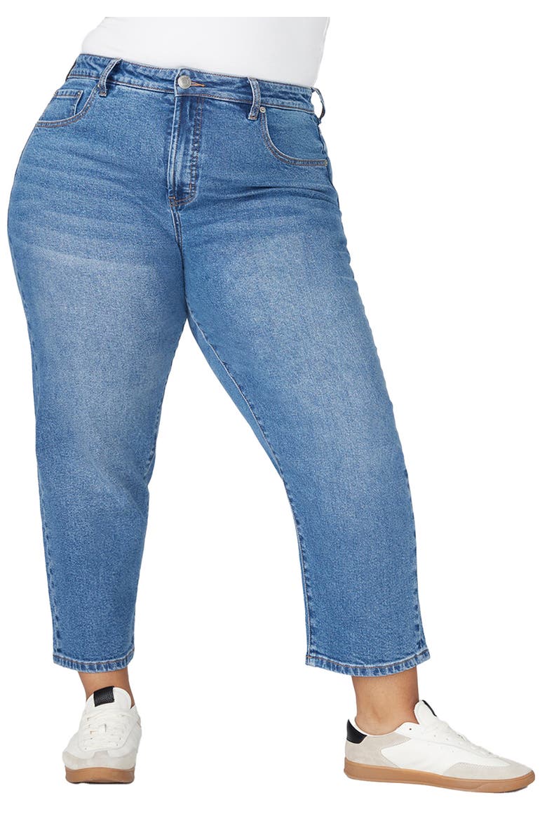 The Naomi Comfort Stretch Straight Leg Jean Crop, Main, color, MEDIUM WASH DENIM