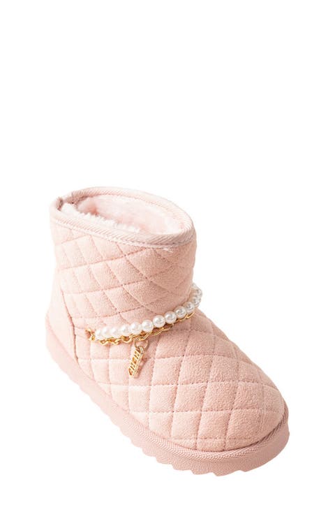 Kids' Cozy Quilted Faux Fur Lined Boot