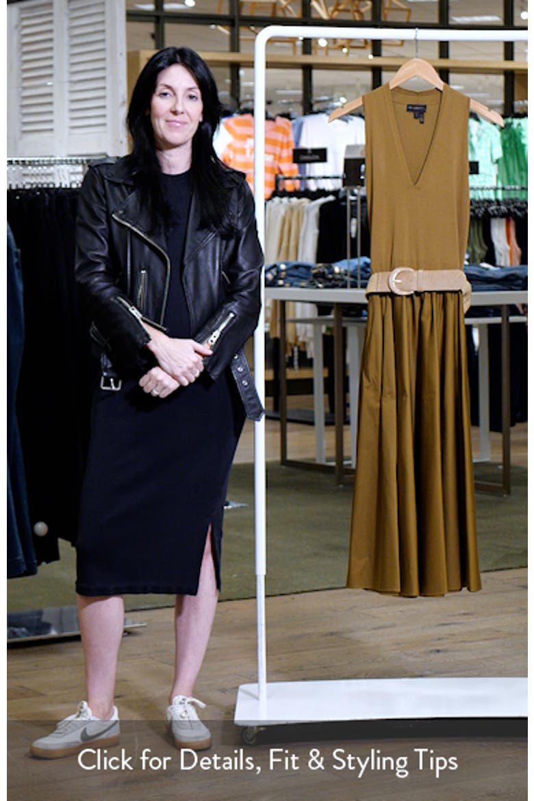 Sleeveless Belted Mixed Media Midi Dress video