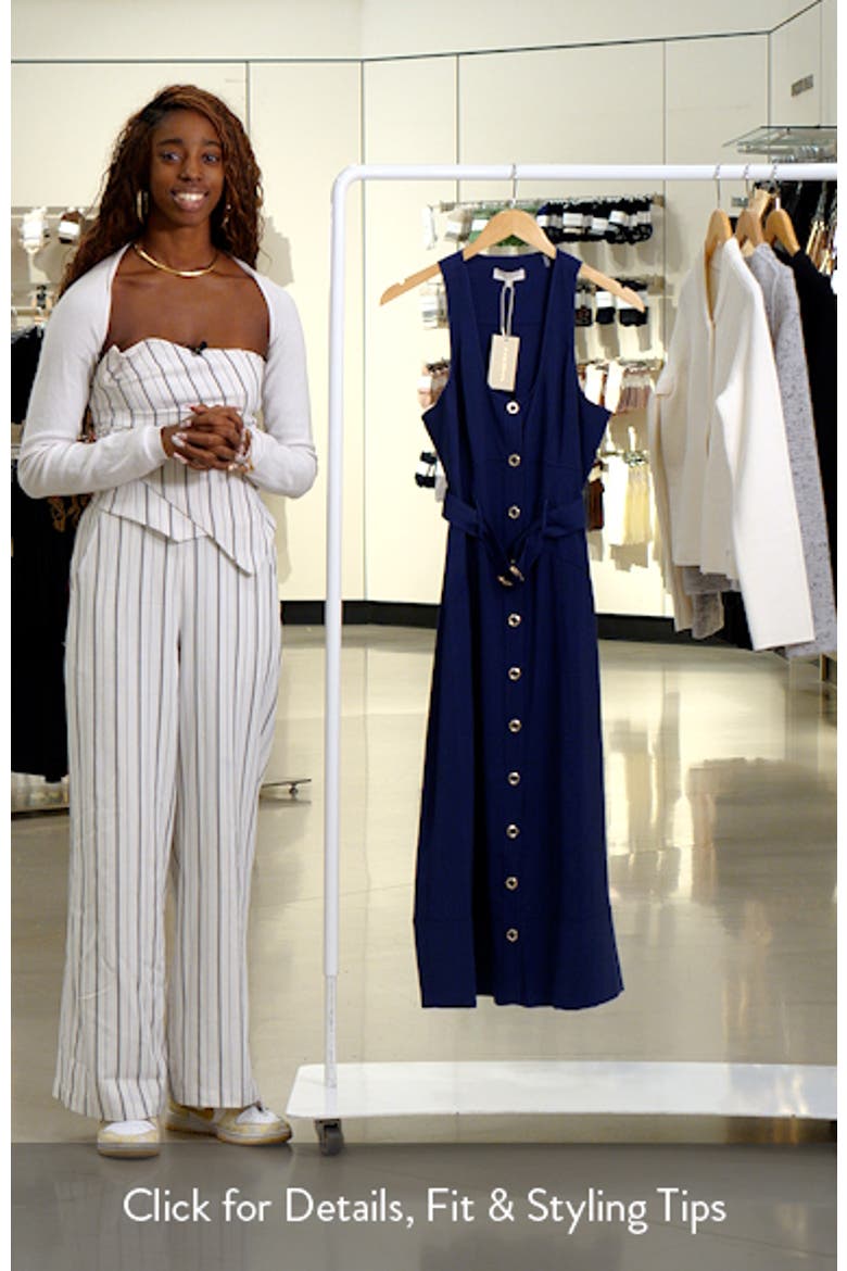 Nomi Belted Sleeveless Midi Dress video