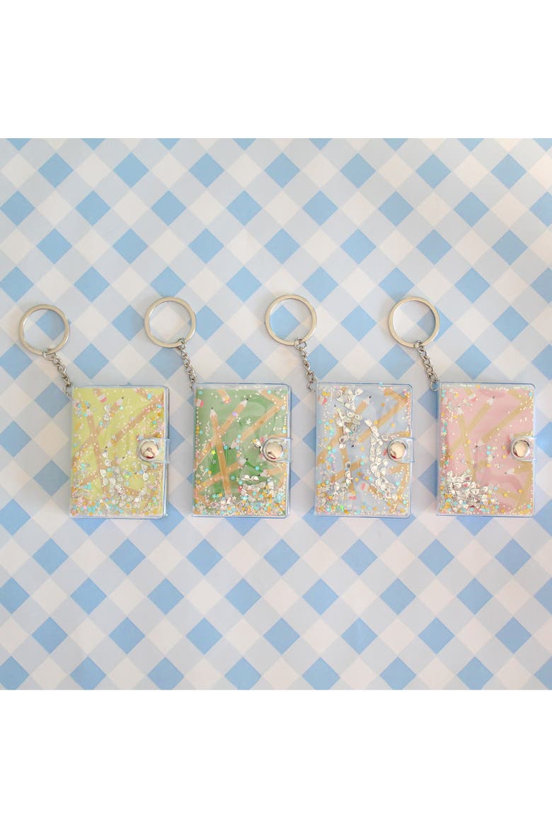 Back to School Mini Notebook Keychain in Pink - 4 Color Options, Alternate, color, Yellow
