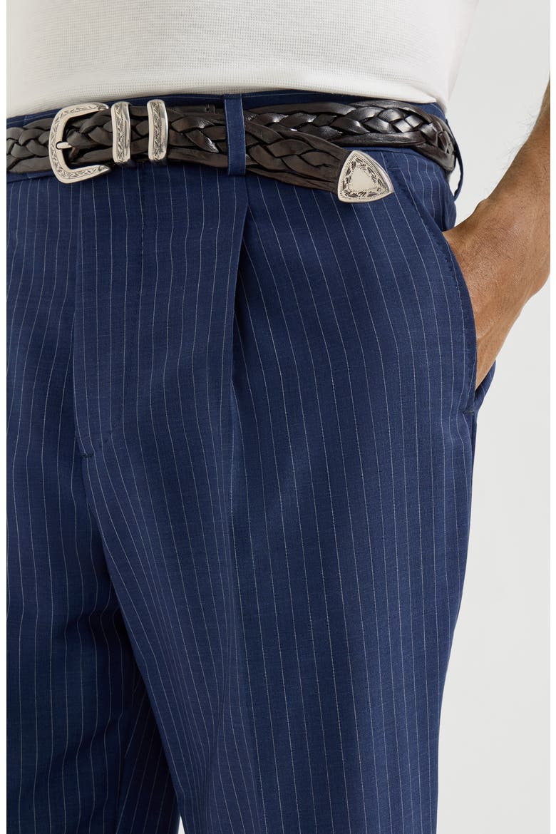 Chalk stripe trousers, Alternate, color, Blue