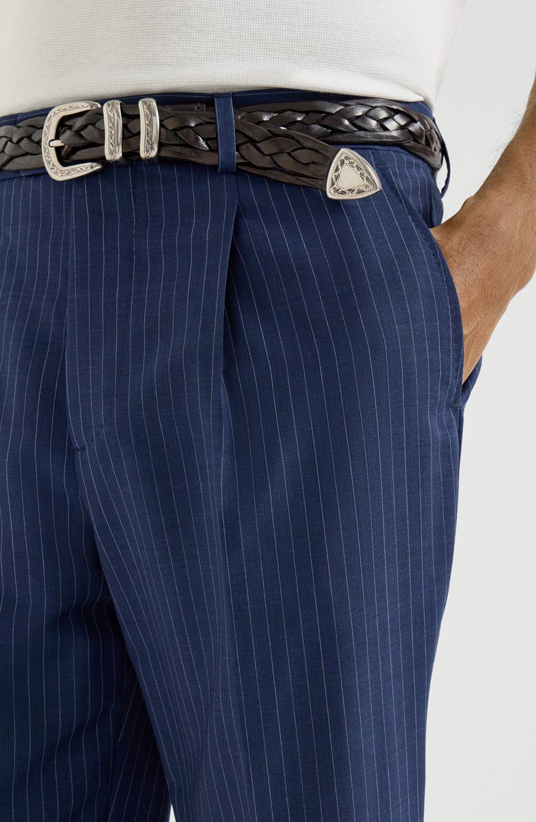 Brunello Cucinelli Chalk stripe trousers, Alternate, color, Blue