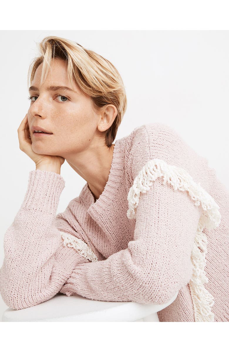 Madewell Montford Fringe Pullover Sweater, Alternate, color, 