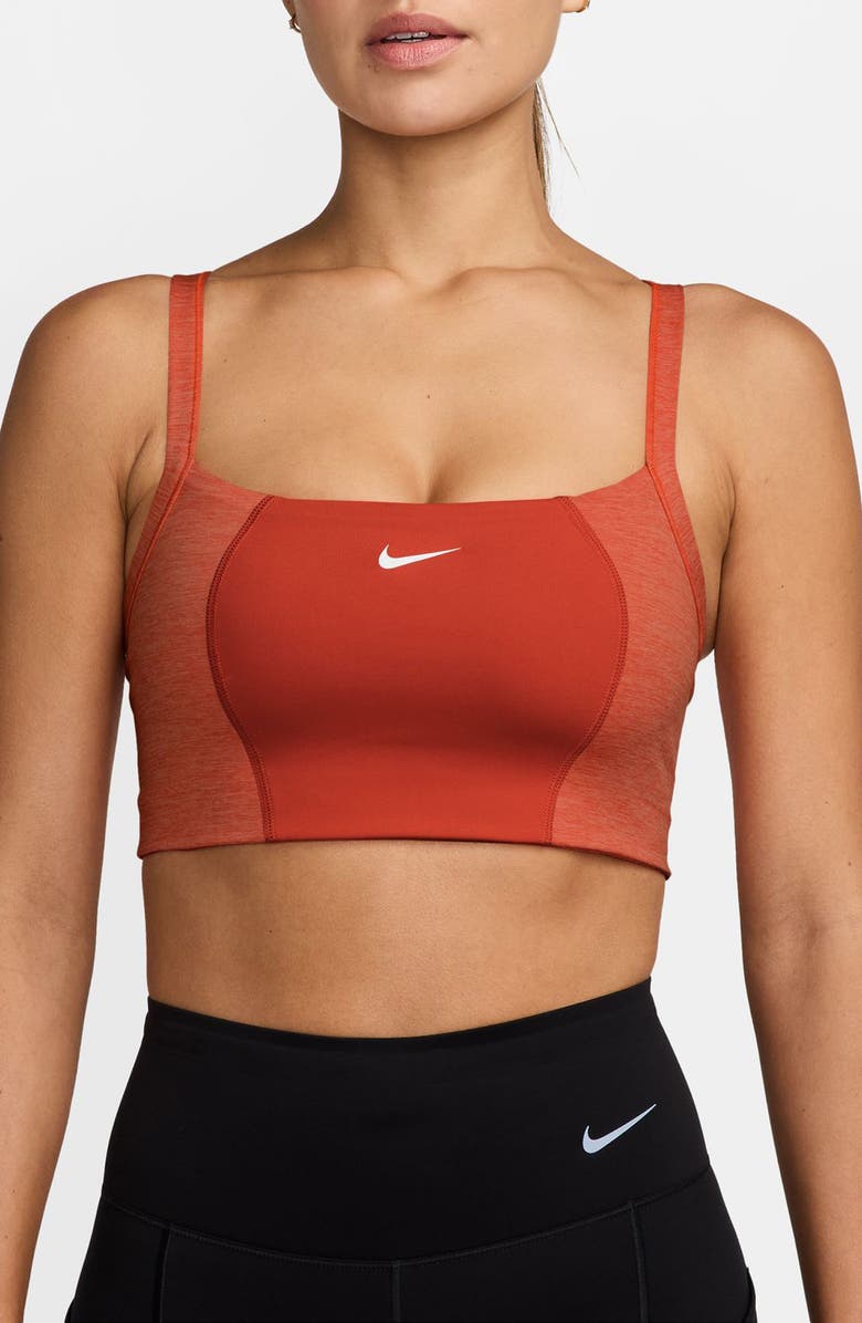 Nike Light Support Padded Dri-FIT Sports Bra, Main, color, Picante Red/ Cosmic Clay