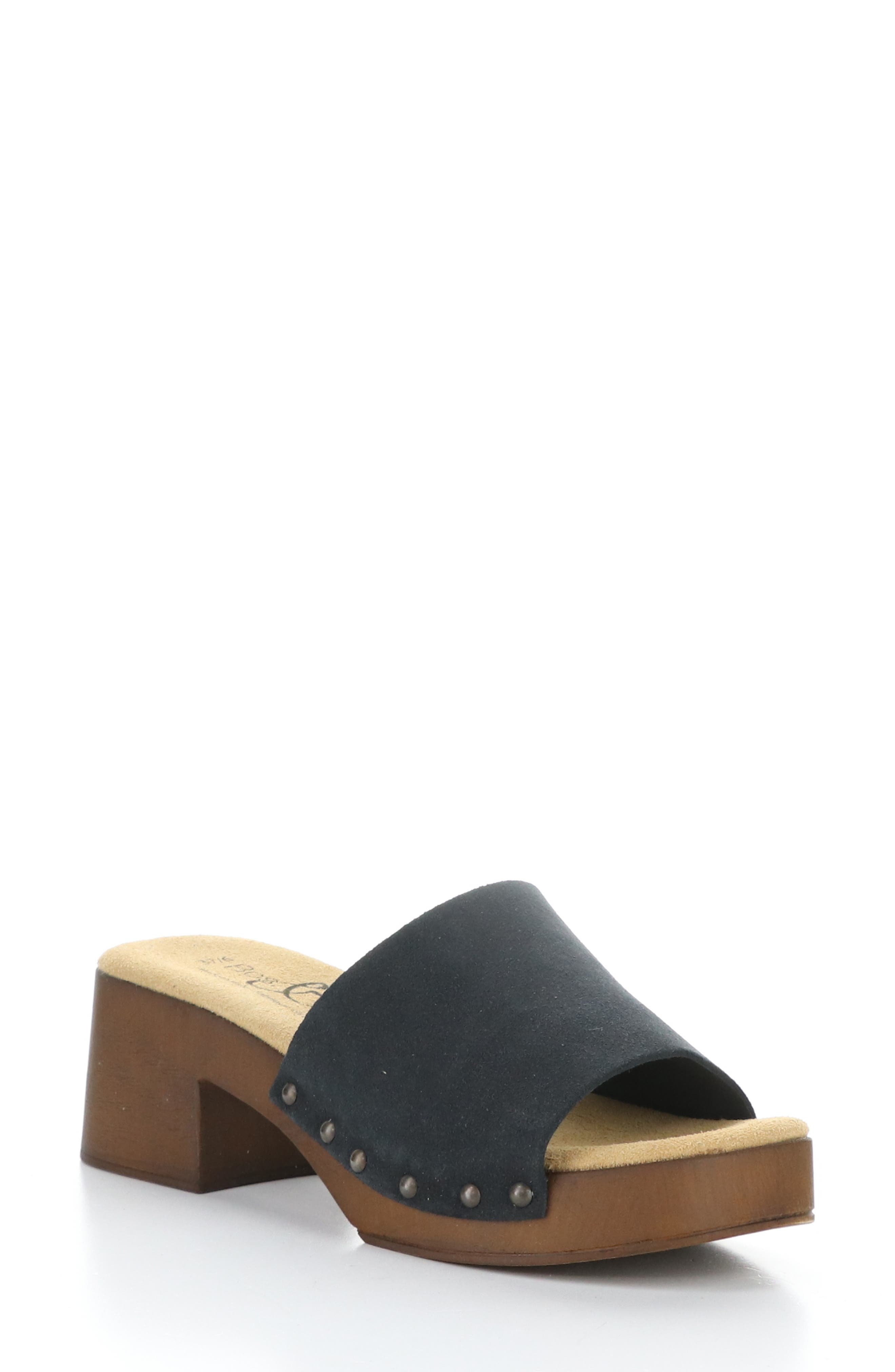 Bos. & Co. Marly Platform Slide Sandal, Main, color, Black Suede
