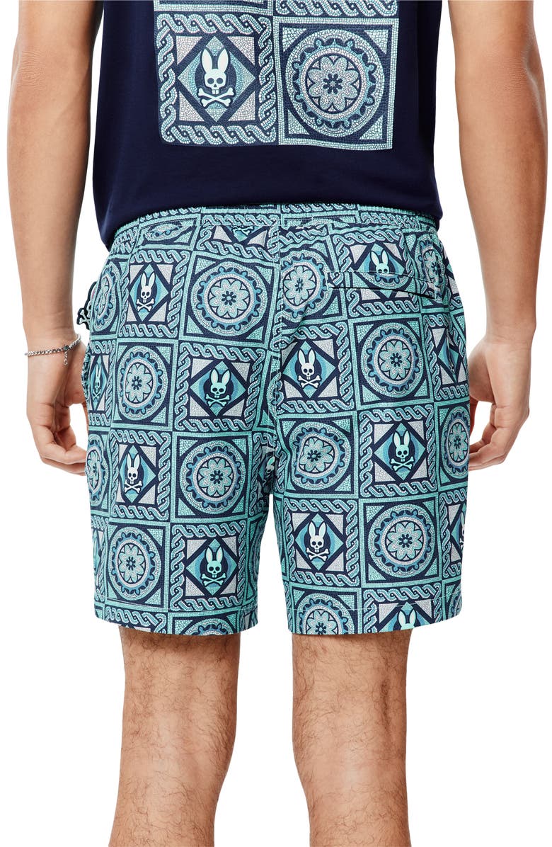 Psycho Bunny Frank All Over Swim Trunks, Alternate, color, Cabbage