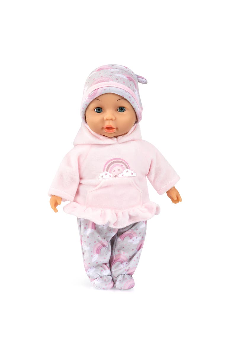 Bayer Design My First Baby, Pink & Rainbow Pajama Outfit, 11 Inch Soft Body Doll, Toddlers 10mo+, Alternate, color, Multicolored
