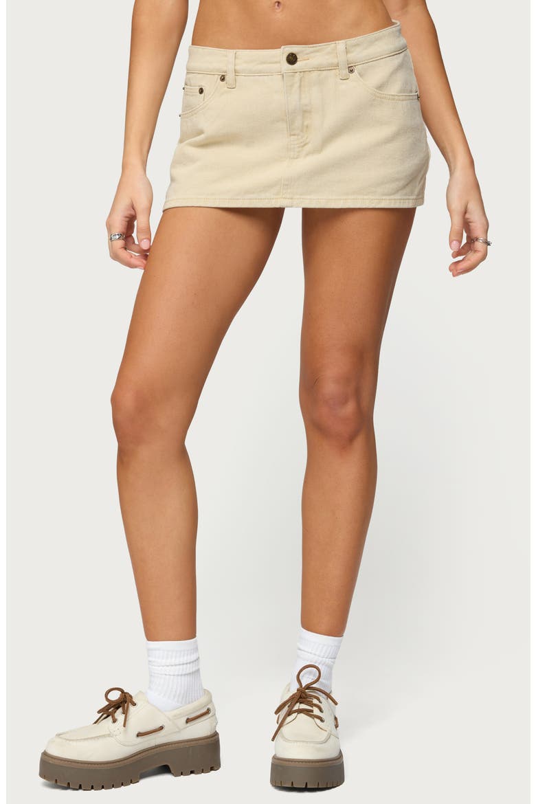 Camelia Denim Miniskort, Main, color, BEIGE