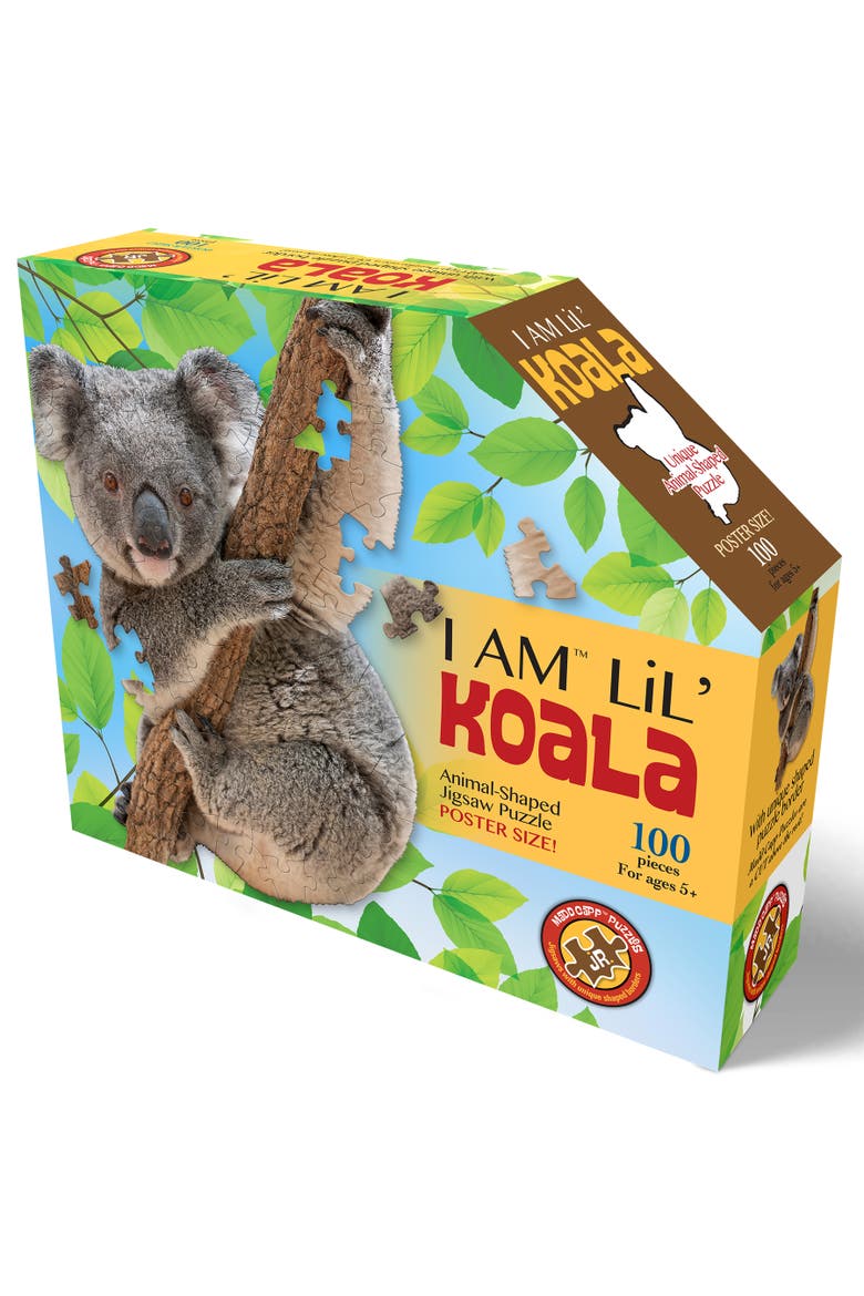 I Am Lil' Koala 100 Pieces Animal Shaped Jigsaw Puzzle, Multi, Main, color, Multicolored