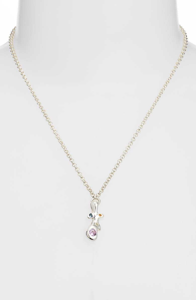 FARIS Form Stone Pendant Necklace, Alternate, color, Sterling Silver