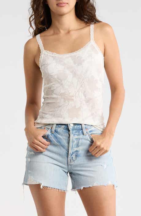 Printed Lace Trim Cami