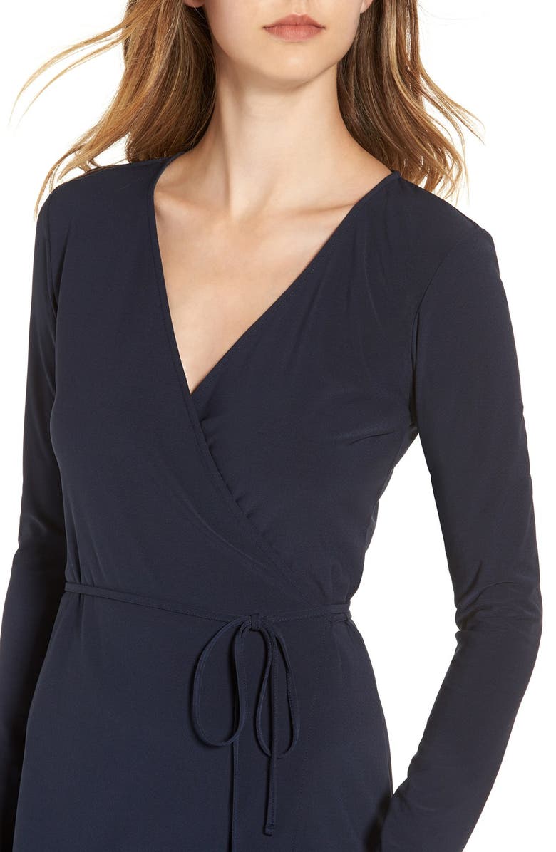 Leith Long Sleeve Wrap Dress, Alternate, color, 