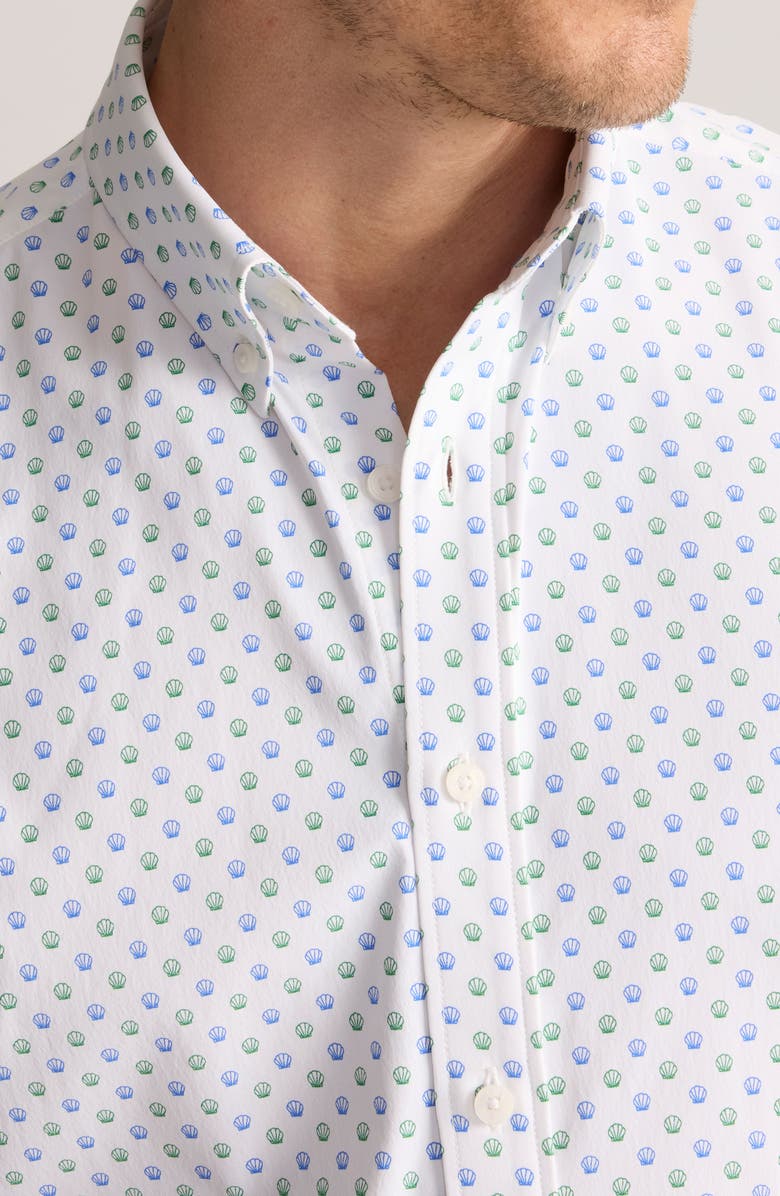 UNTUCKit Short Sleeve Performance Button-Up Shirt, Alternate, color, Green Blue