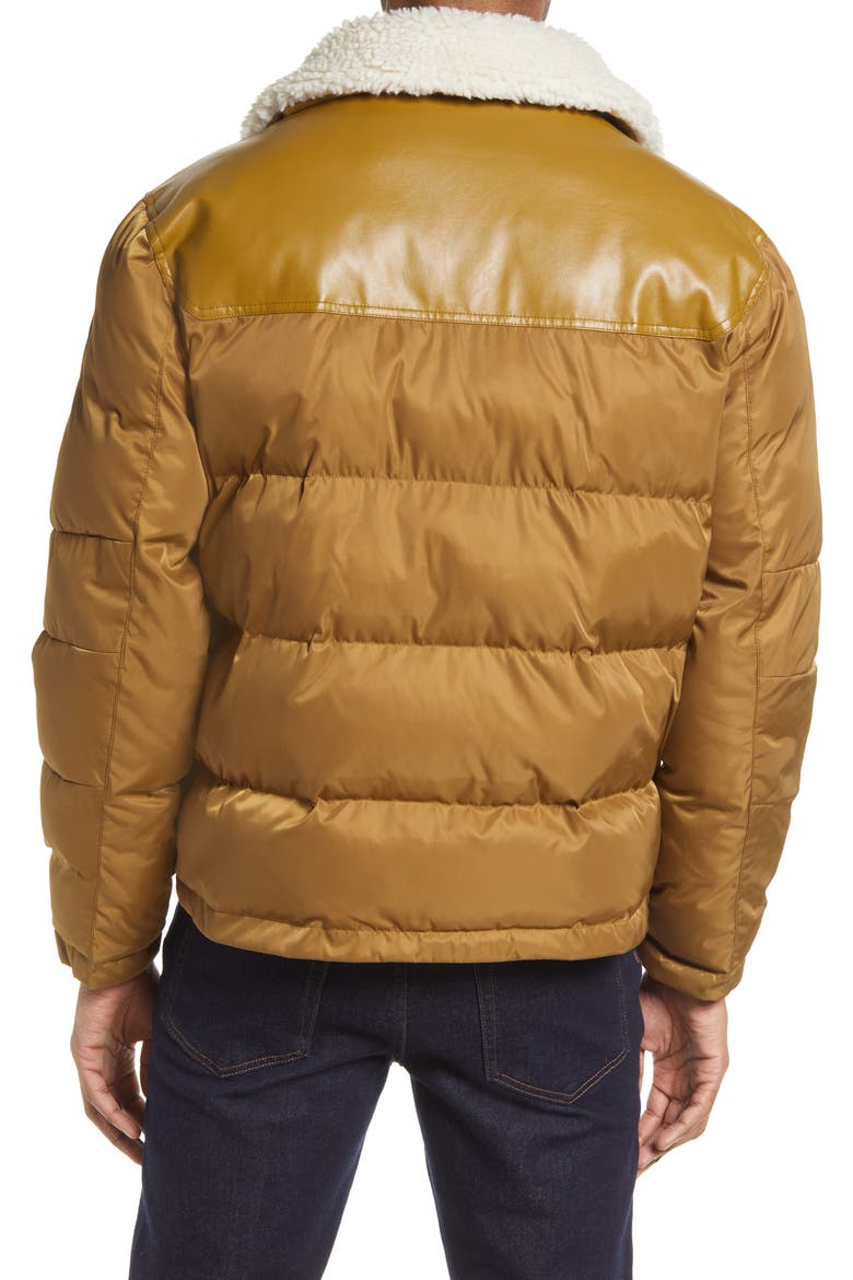 Vroni Mixed Media Puffer Jacket, Alternate, color, BUTTERNUT