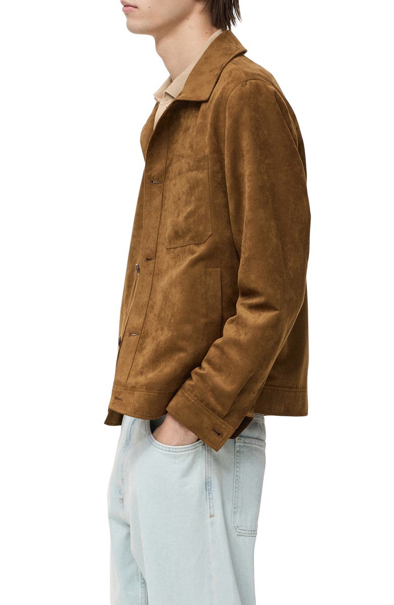 MANGO Faux Suede Overshirt, Alternate, color, 