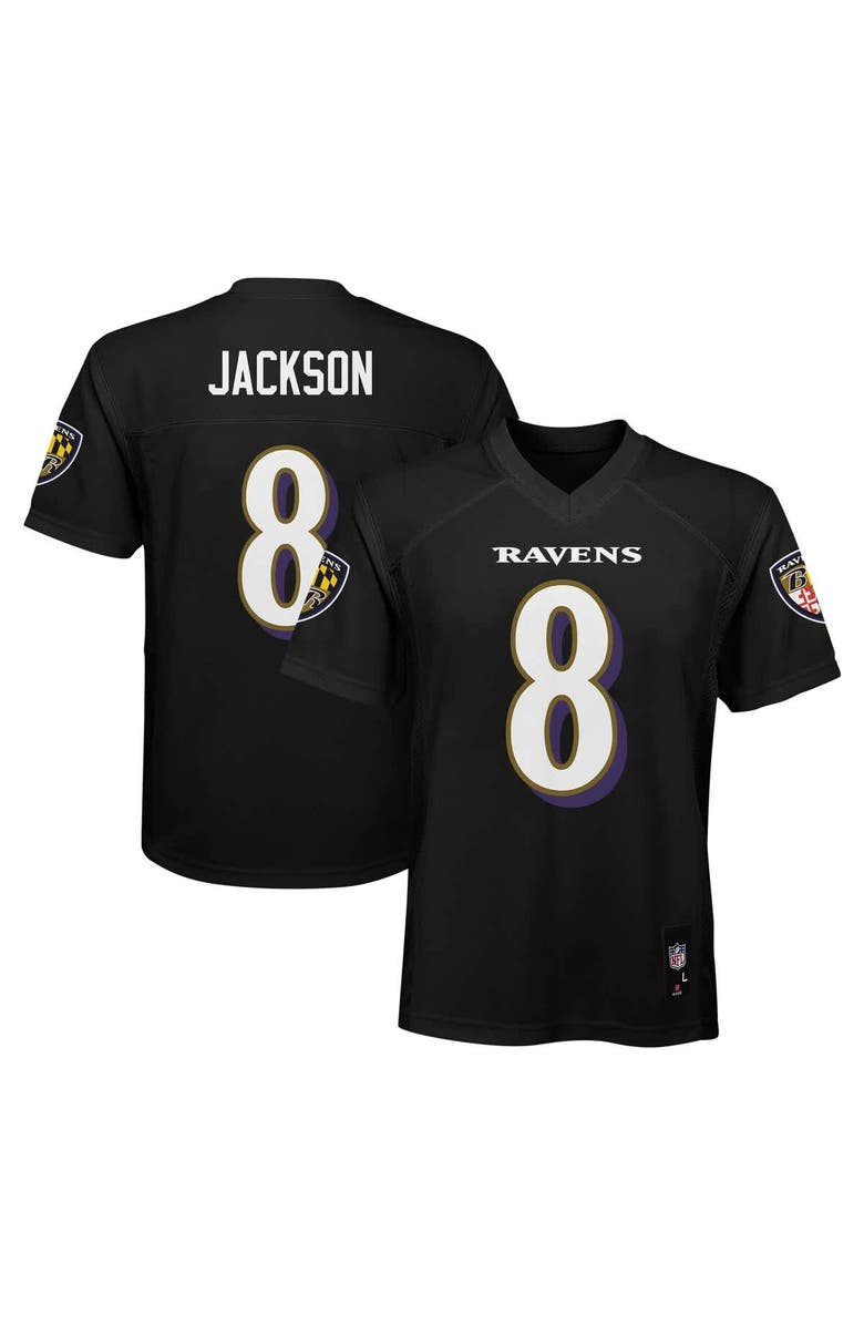 Outerstuff Preschool Lamar Jackson Black Baltimore Ravens Replica Player Jersey, Main, color, Black
