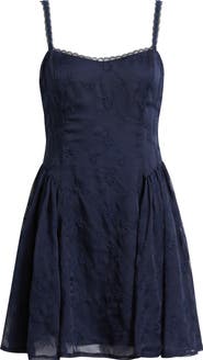 All in Favor Eyelet Lace Fit & Flare Party Dress