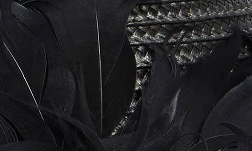 Collection Xiix Braid Feather Bow Cloche In Black