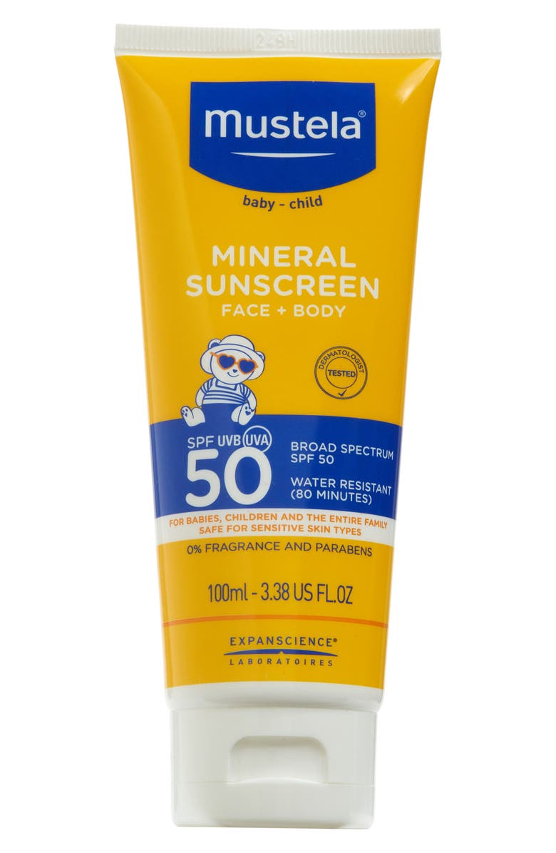 Mustela<sup>®</sup> SPF 50+ Mineral Sunscreen for Face & Body, Main, color, Yellow