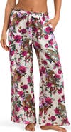 L'AGENCE Geraldine Rose Leopard Linen Cover-Up Pants