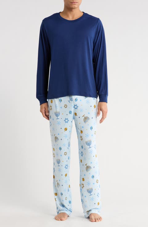 Dad Matching Family Hanukkah Print Shirt & Pants Pajamas