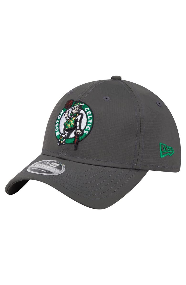 New Era Men's New Era Charcoal Boston Celtics Active Ripstop 9TWENTY Adjustable Hat, Main, color, 